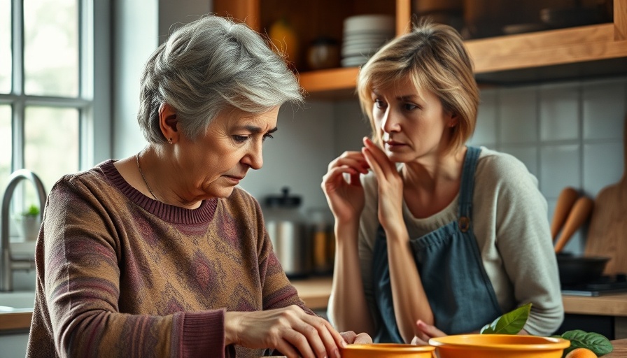 Cold Mother Syndrome concept depicted by distant mother and frustrated daughter in kitchen.