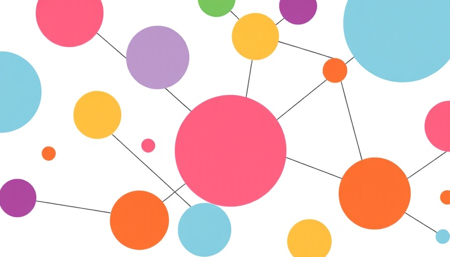 Colorful abstract connected circles illustration, minimal design.