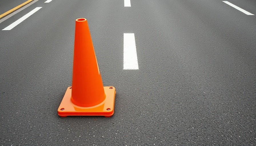 Traffic cone on road symbolizing NIH funding freeze autism research.