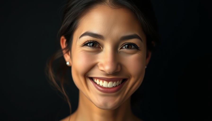 Portrait of smiling woman supporting autism research.