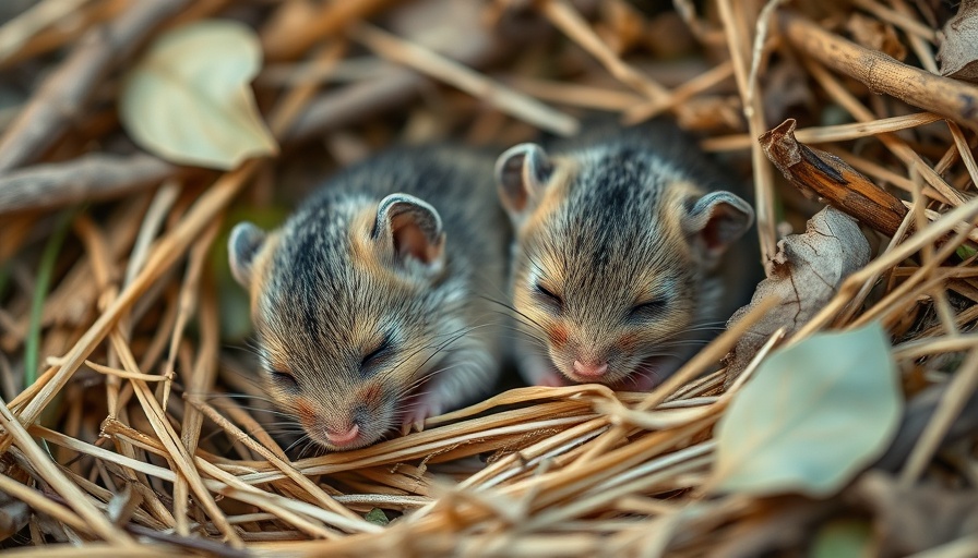 Adorable baby dormice peacefully sleeping in natural habitat.