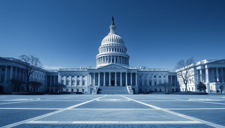 Monochromatic blue view of U.S. Capitol, symbolizing BRAIN Initiative funding cuts.