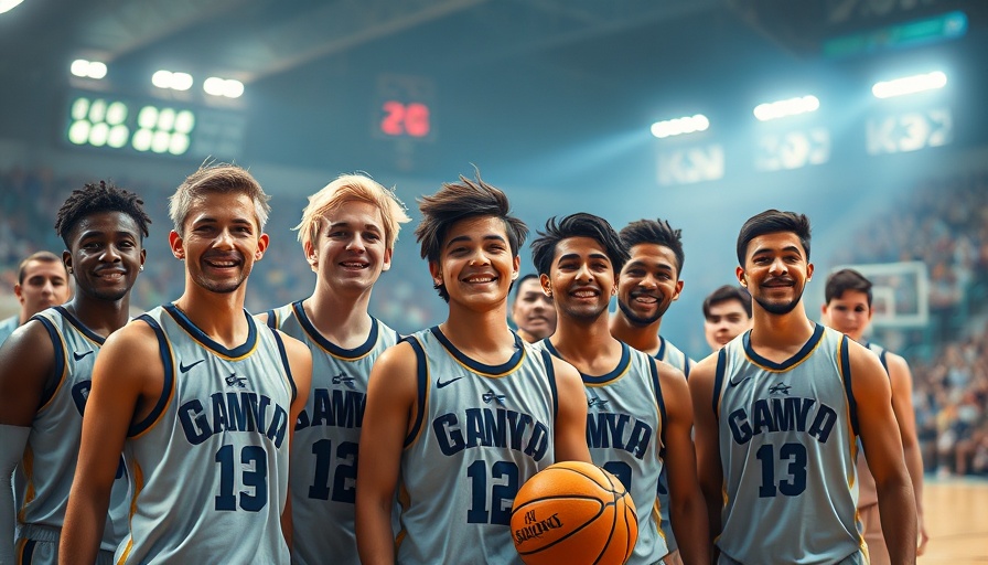 Energetic young basketball players in a dynamic sports scene.