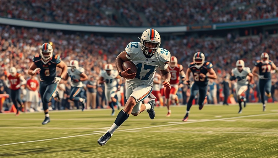 Dynamic football action scene illustrating AI sports predictions.