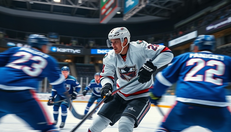 Action in Brady Tkachuk's hockey game, intense movement.
