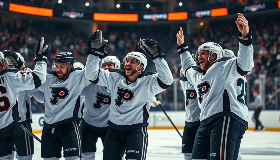 LA Kings players celebrating on the ice during 2025-26 season.