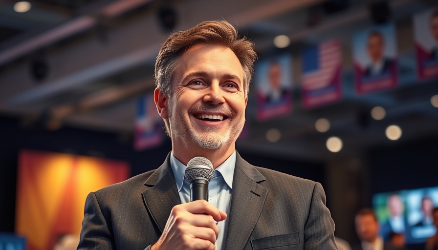 AI sports betting: Man in suit speaking at event.