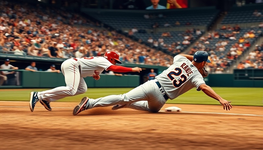 Exciting MLB game action scene with player sliding into base, MLB predictions.