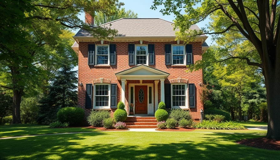 Waterfront home for sale in Grayson GA, two-story brick house.