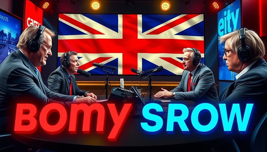 Discussion on UK economy and immigration issues in a stylized broadcast setting.