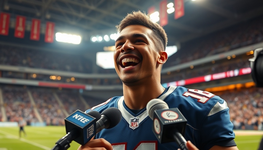 Smiling athlete in interview after game