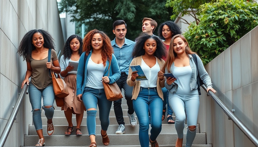 Remembering Charlie Kirk group walking up stairs, engaging and lively.