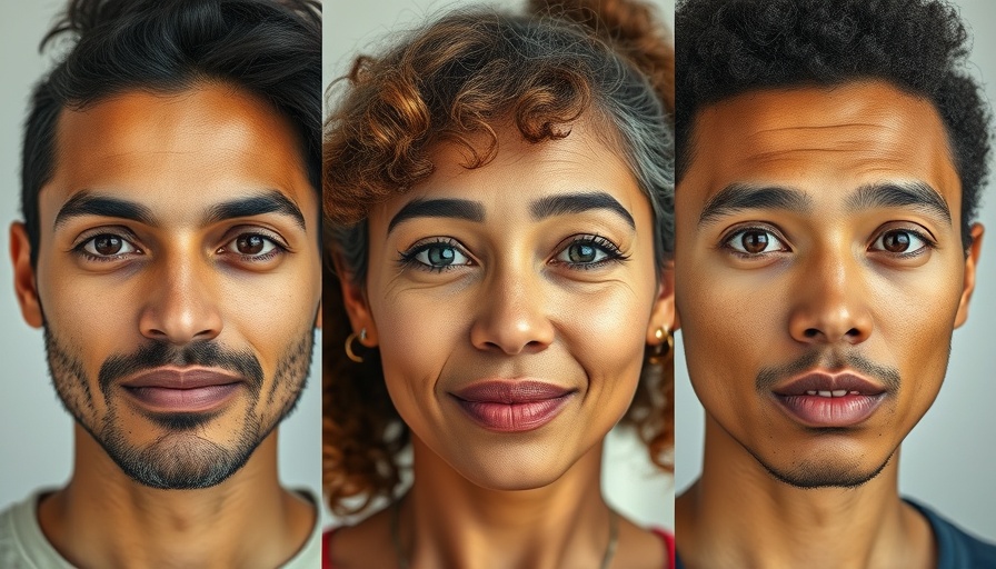 Three expressive individuals with contrasting styles, collage.