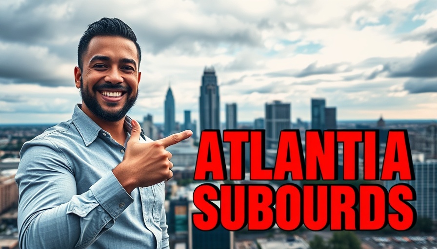 Man pointing at text about best Atlanta suburbs for your budget.