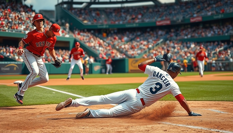 Intense baseball action highlights scene with dramatic play.