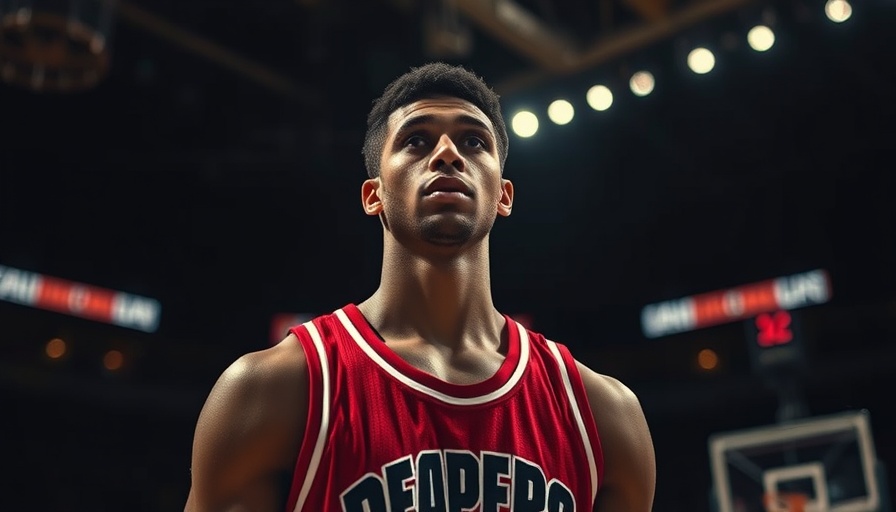 AI sports betting concept with a basketball player's determination.