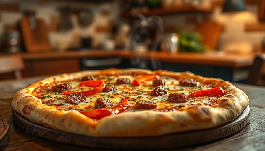 Best pizza in Atlanta loaded with sausage and peppers.