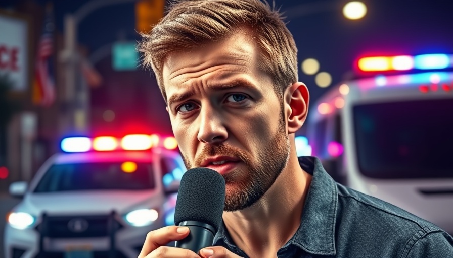 Podcaster discusses Dallas ICE shooting with dramatic overlay.