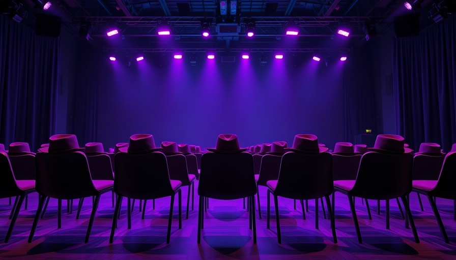 Modern stage with symbolic hats highlights Conservative Values in America discussion.