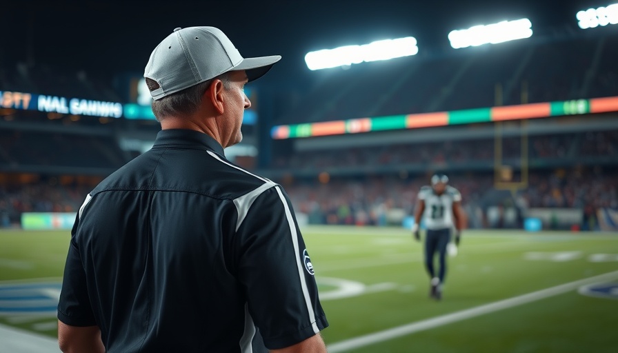 NFL referee and Seahawks player during a night game scene.
