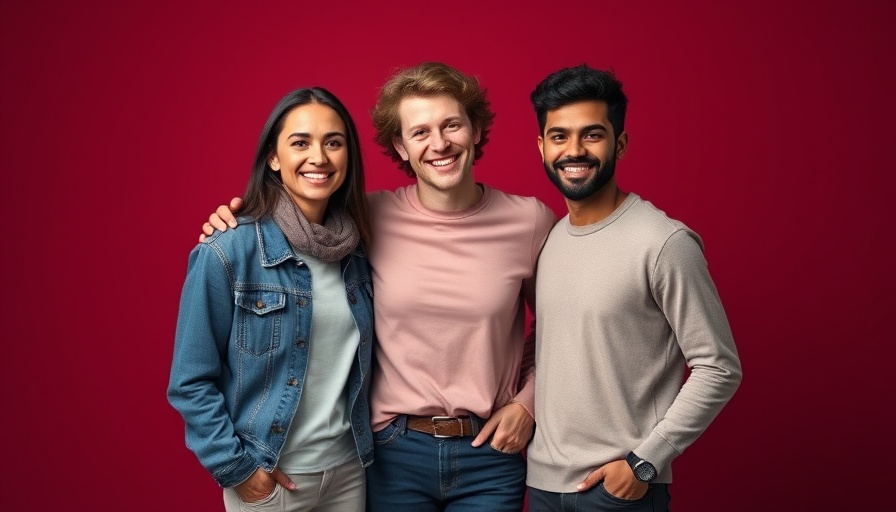 Three individuals in a celebrity guessing game, smiling together.
