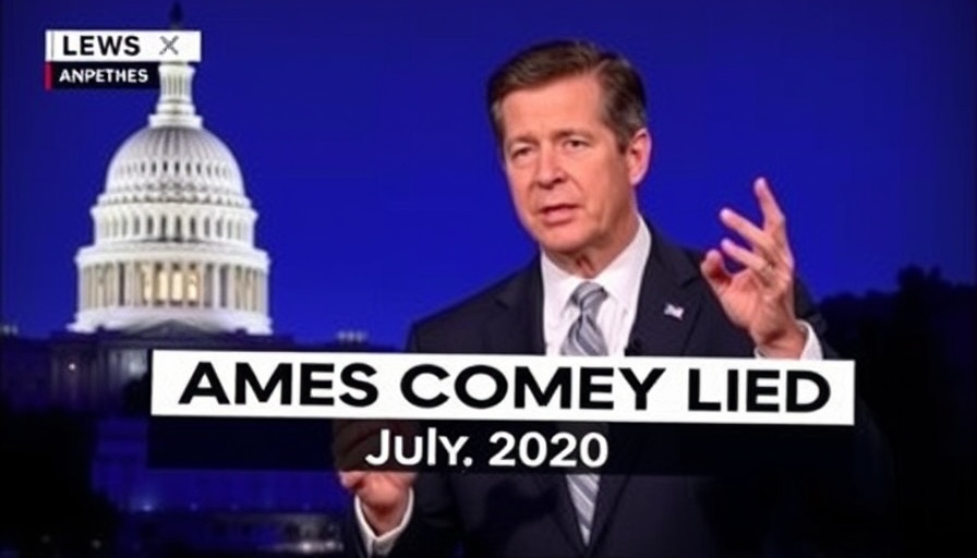 News broadcast with text 'James Comey lied', July 2020.