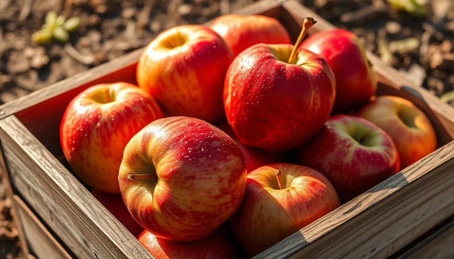 Fresh apples displaying hydration benefits in wooden crate.