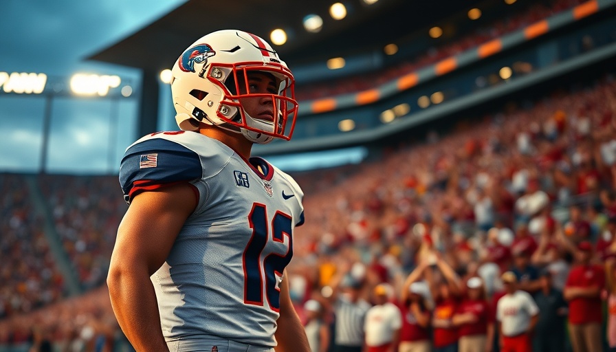 College football player in stadium, AI sports betting related.