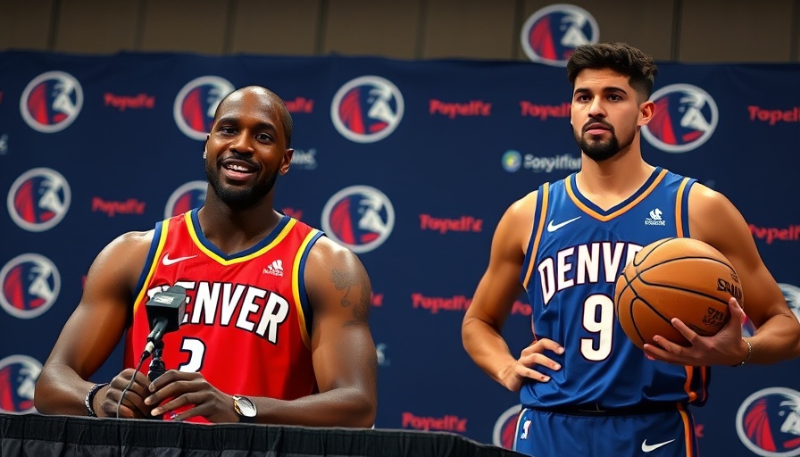 Denver basketball players at press conference discussing AI sports betting.