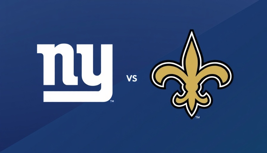 NFL predictions graphic with Giants and Saints logos, Week 5 preview.