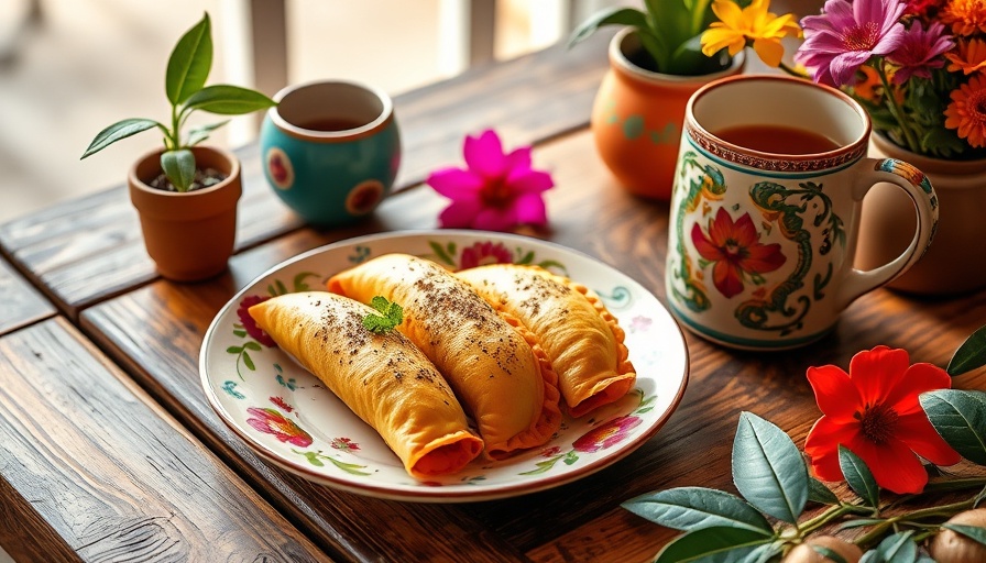 Target Latino Heritage Month kitchenware setting with empanadas.