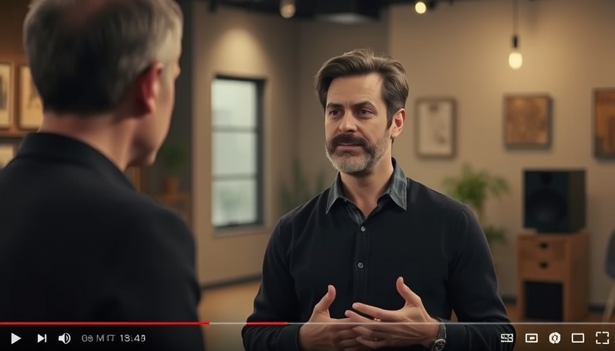 Man in studio discussing a topic, warm lighting.