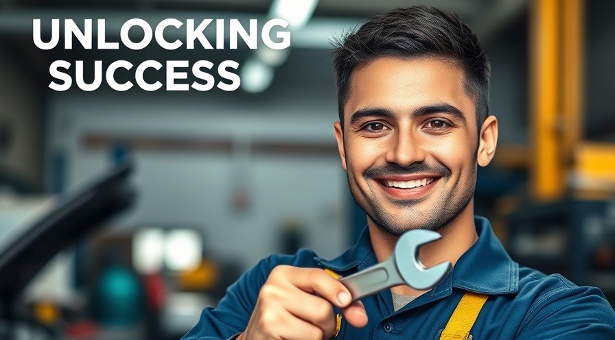 Confident technician smiling with a wrench, showcasing Automotive Skills in training.