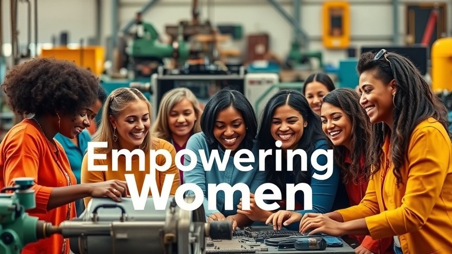 Diverse women in automotive industry workshop showcasing female leadership and empowerment.