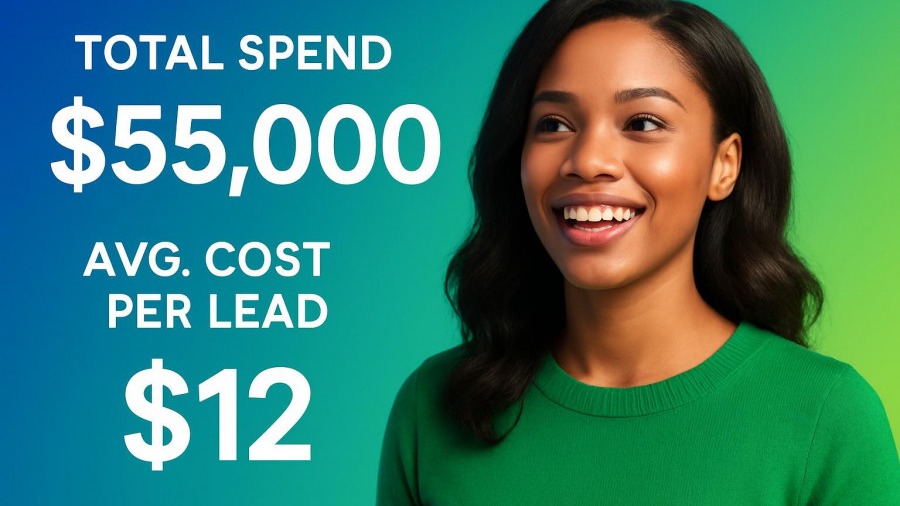 Vibrant digital advertisement showcasing automotive marketing strategies with bold typography.