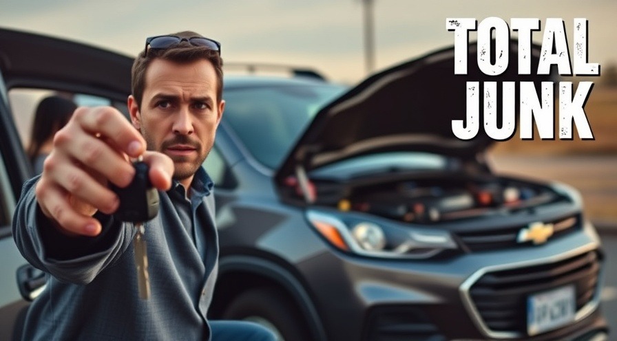 Frustrated driver with car keys beside Chevrolet Trax, highlighting Ford vehicle issues.