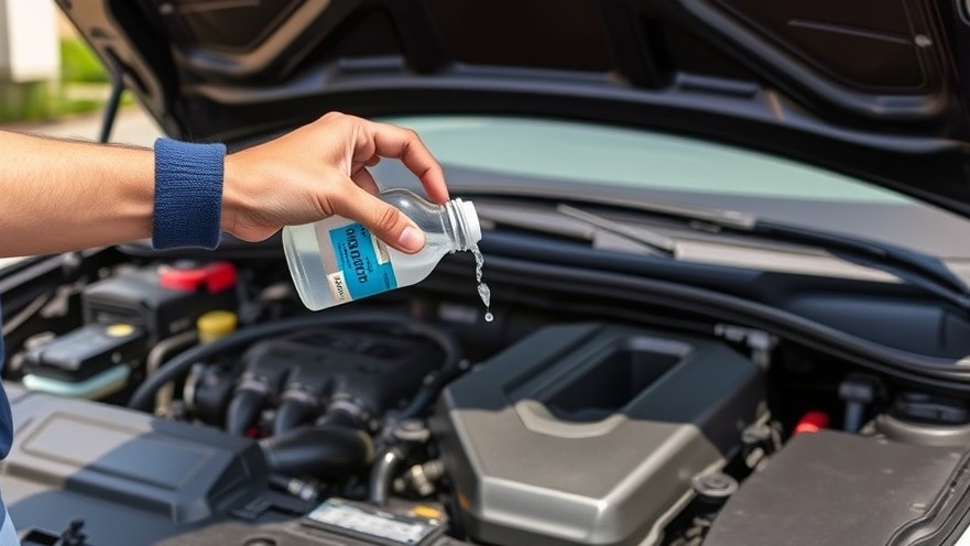 Detail-oriented person using hydrogen peroxide for car cleaning tips on engine.