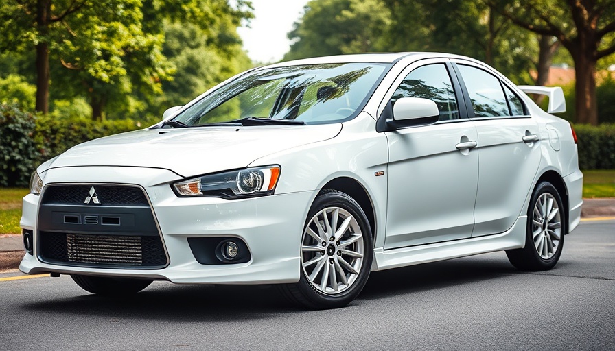 Mitsubishi Lancer parked on road with greenery, highlighting common problems.