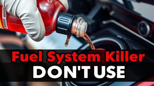Fuel injector cleaners to avoid warning image with funnel and text.
