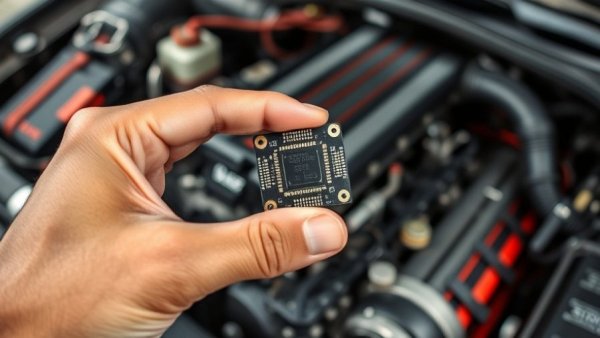 Car engine modification trick illustration with chip.