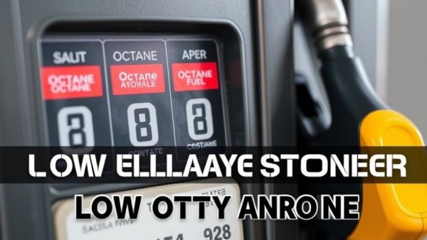 Warning about gasoline types and octane levels at a fuel pump.