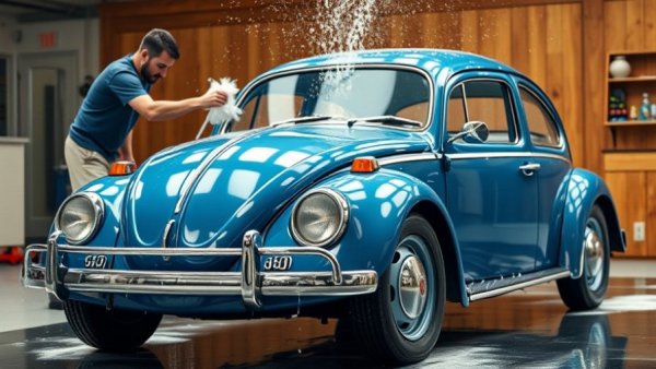 VW Beetle restoration: First wash in 46 years for vintage car.