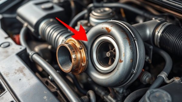 Turbo leaking oil symptoms highlighted in car engine.