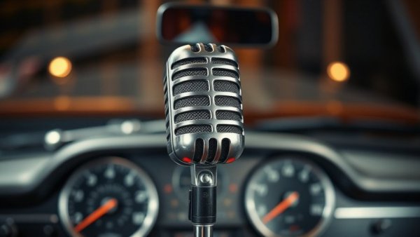 Classic microphone marketing theme for auto repair.