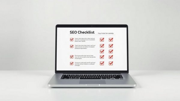 SEO checklist on laptop screen highlighting the role of backlinks in reputation management.