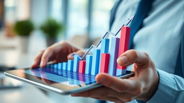 Tracking gross profit margins for auto repair shops; analyzing digital graph.