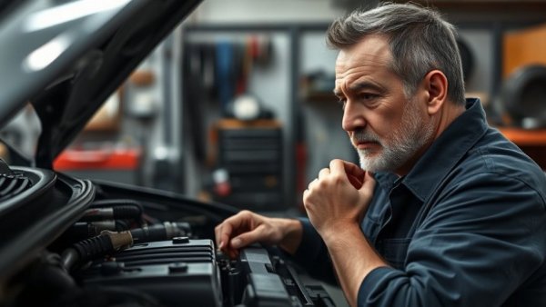 Mechanic pondering car engine start after years of inactivity.