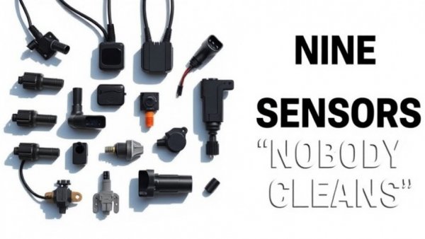Car Maintenance Sensors: Array of various car sensors with bold text.