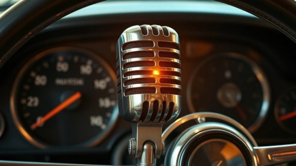 Maximizing Workshop Efficiency: Vintage microphone for auto marketing.
