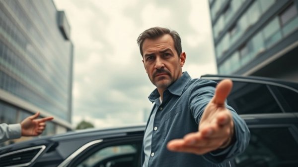 Disappointed man with luxury SUV backdrop, best and worst luxury car models.